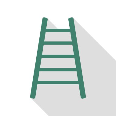 Merdiven işareti illüstrasyon. Veridian simgesi düz stil gölge yolu ile.