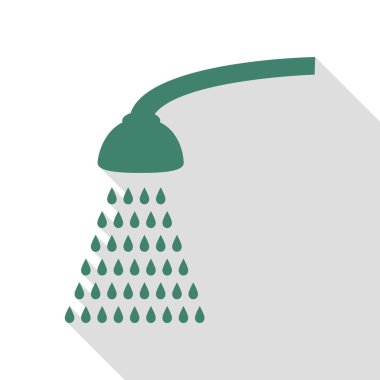 Duş basit kayıt. Veridian simgesi düz stil gölge yolu ile.