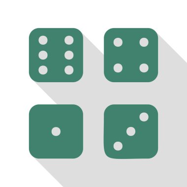 Şeytanlar kemikler, dişler imzala. Veridian simgesi düz stil gölge yolu ile.