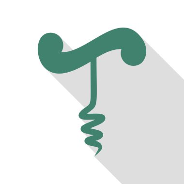 Basit tirbuşon işareti. Veridian simgesi düz stil gölge yolu ile.