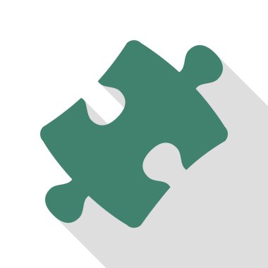 Parça işareti bulmaca. Veridian simgesi düz stil gölge yolu ile.