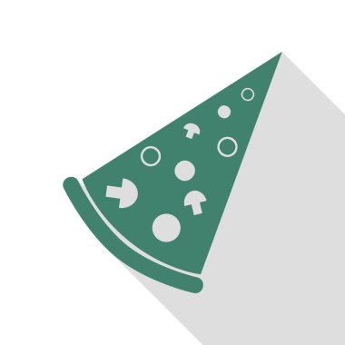 Pizza basit kayıt. Veridian simgesi düz stil gölge yolu ile.