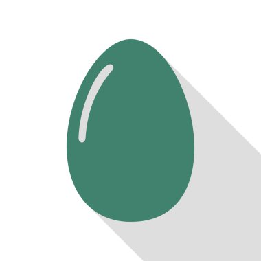 Tavuk yumurta işareti. Veridian simgesi düz stil gölge yolu ile.