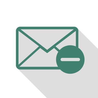 Posta işareti illüstrasyon. Veridian simgesi düz stil gölge yolu ile.