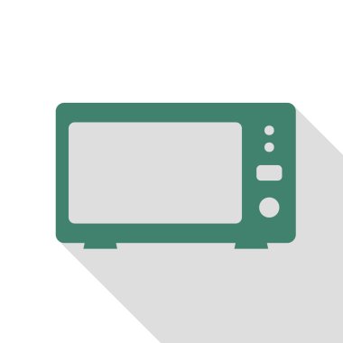 Mikrodalga işaret illüstrasyon. Veridian simgesi düz stil gölge yolu ile.