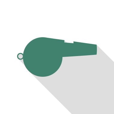 İşareti ıslık. Veridian simgesi düz stil gölge yolu ile.