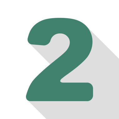 2 numaralı işaret tasarım şablonu öğeleri. Veridian simgesi düz stil gölge yolu ile.