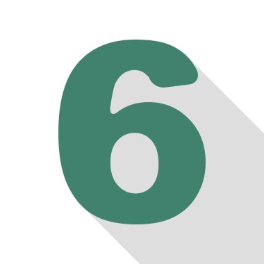 6 numaralı işaret tasarım şablonu öğesi. Veridian simgesi düz stil gölge yolu ile.