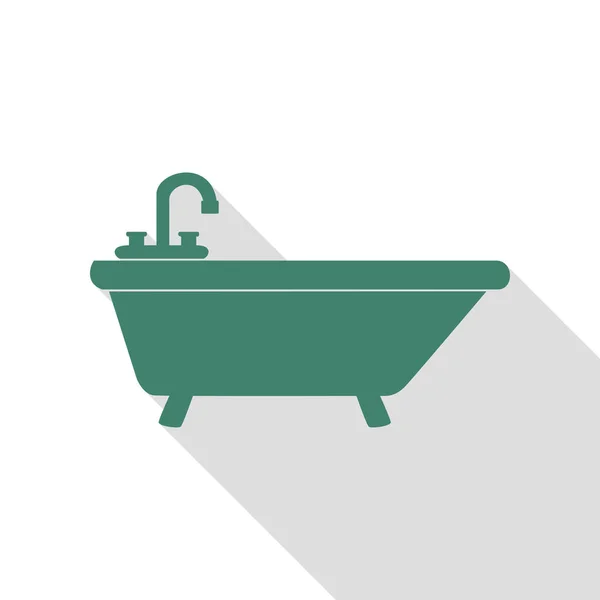 Illustration de panneau de baignoire. Icône Veridian avec chemin d'ombre de style plat . — Image vectorielle