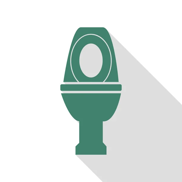 Toilettenschilder. Veridiansymbol mit flachem Schattenpfad. — Stockvektor