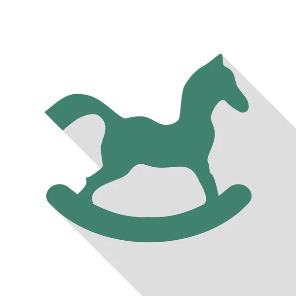 Pferdespielzeugschild. Veridiansymbol mit flachem Schattenpfad. — Stockvektor