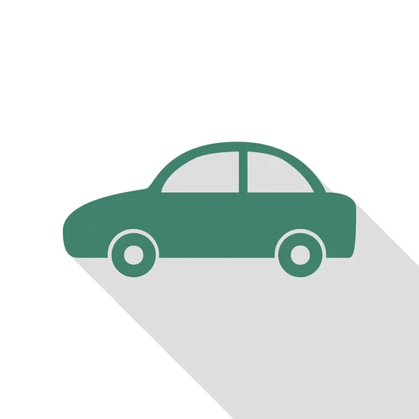 Bil tecken illustration. Veridian ikonen med platt stil skugga sökväg. — Stock vektor