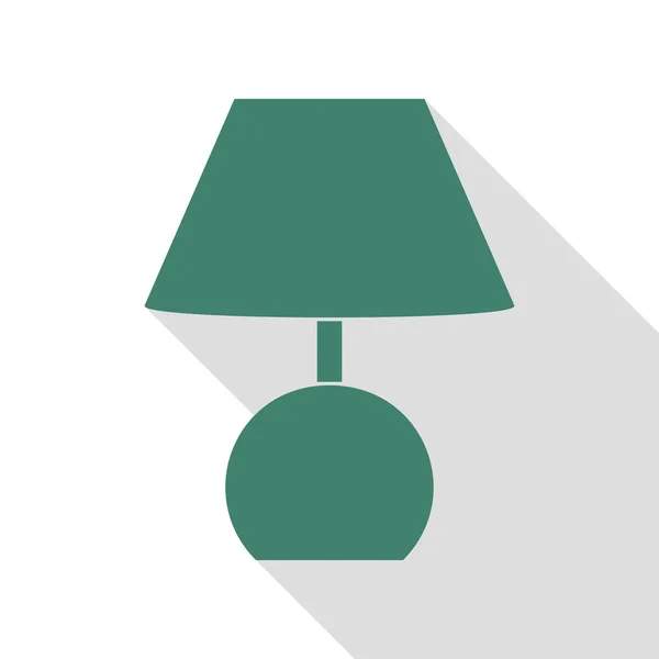 Ilustración del signo de lámpara. Icono de verificación con camino de sombra de estilo plano . — Vector de stock