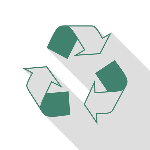 Recycling-Logo-Konzept. Veridiansymbol mit flachem Schattenpfad. — Stockvektor