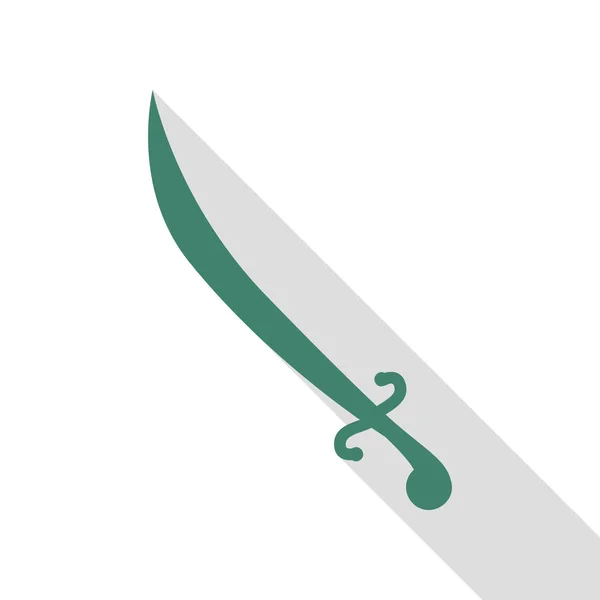 Illustration de signe d'épée. Icône Veridian avec chemin d'ombre de style plat . — Image vectorielle