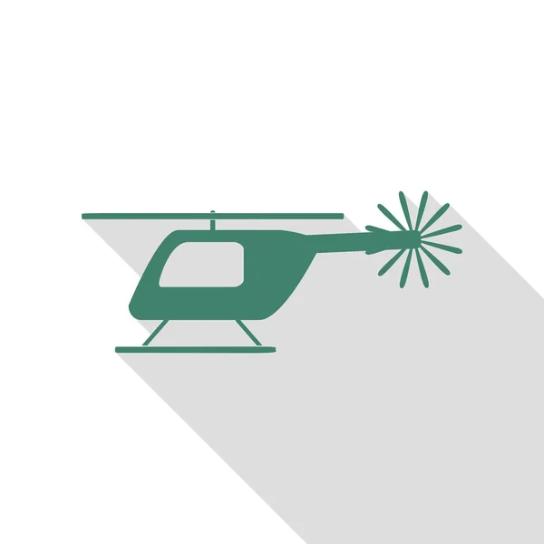 Ілюстрація знаку вертольота. Піктограма Veridian з пласким стилем тіней . — стоковий вектор