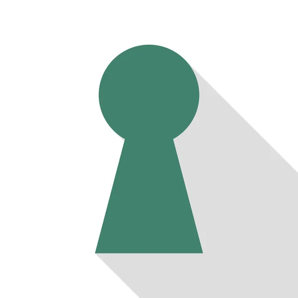 Illustrazione segno buco della serratura. Icona veridiana con percorso ombra in stile piatto . — Vettoriale Stock