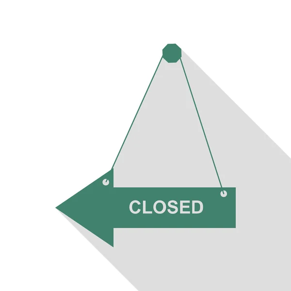 Illustration du signe fermé. Icône Veridian avec chemin d'ombre de style plat . — Image vectorielle