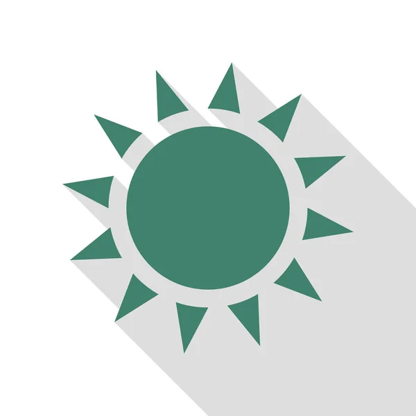 Signo de sol ilustración. Icono de verificación con camino de sombra de estilo plano . — Vector de stock