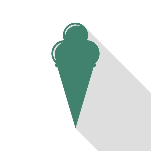 Señal de helado. Icono de verificación con camino de sombra de estilo plano . — Vector de stock