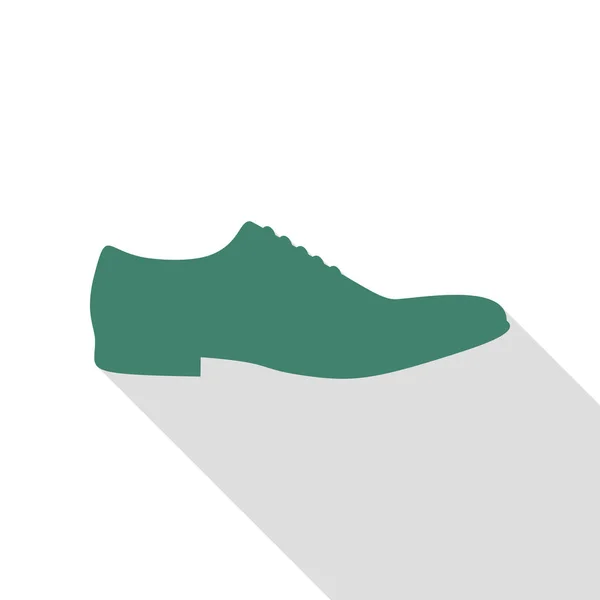 男性の靴に署名します。フラット スタイルのシャドウのパスとベリディアン アイコン. — ストックベクタ