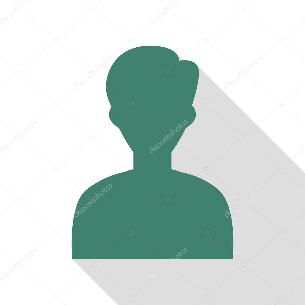 User avatar illustration. Anonymous sign. Veridian icon with flat style shadow path.