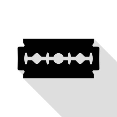 Jilet işareti. Düz stil gölge yolu ile siyah simgesi.