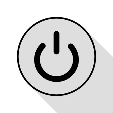 Açık kapalı geçiş işareti. Düz stil gölge yolu ile siyah simgesi.