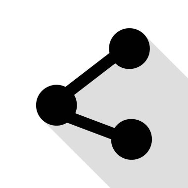 Paylaşım işaret illüstrasyon. Düz stil gölge yolu ile siyah simgesi.