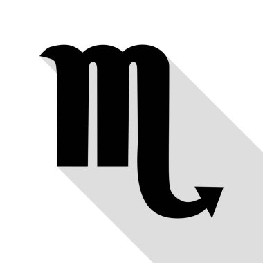 Akrep işareti illüstrasyon. Düz stil gölge yolu ile siyah simgesi.