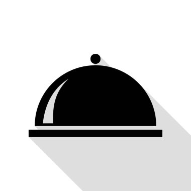 Sunucu oturum illüstrasyon. Düz stil gölge yolu ile siyah simgesi.