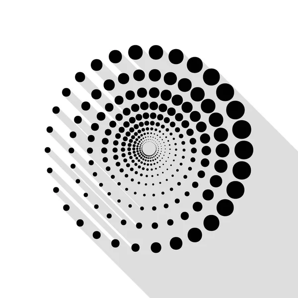 Αφηρημένη τεχνολογία κύκλοι σημάδι. Μαύρο εικονίδιο με επίπεδη στυλ σκιάς διαδρομή. — Διανυσματικό Αρχείο