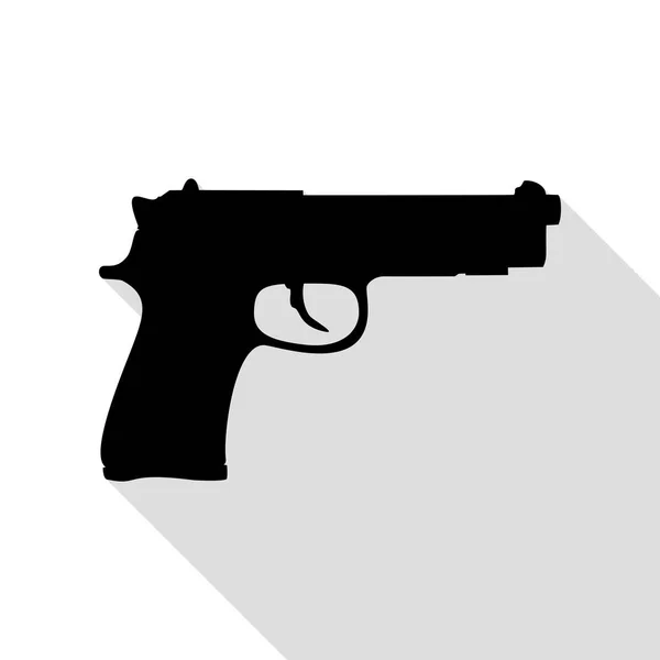 Illustration de signe d'arme. Icône noire avec chemin d'ombre de style plat . — Image vectorielle