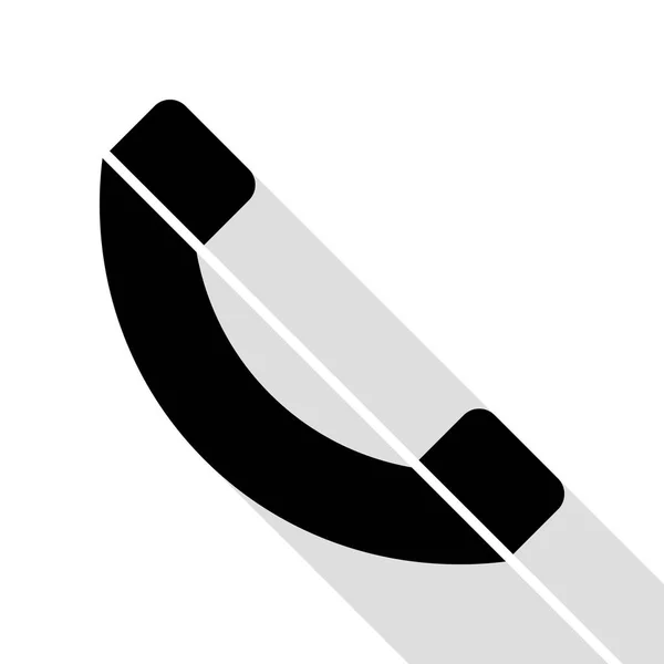 Telefon tecken illustration. Svart ikon med platt stil skugga sökväg. — Stock vektor