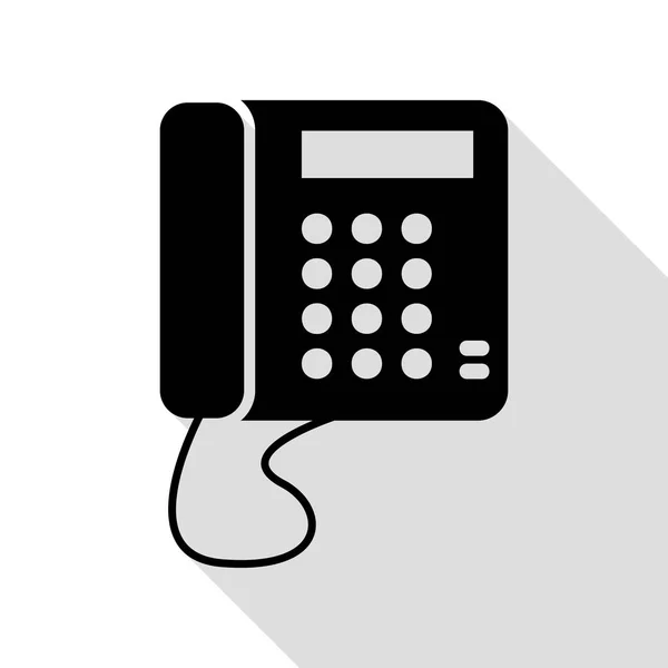 Communication ou panneau téléphonique. Icône noire avec chemin d'ombre de style plat . — Image vectorielle