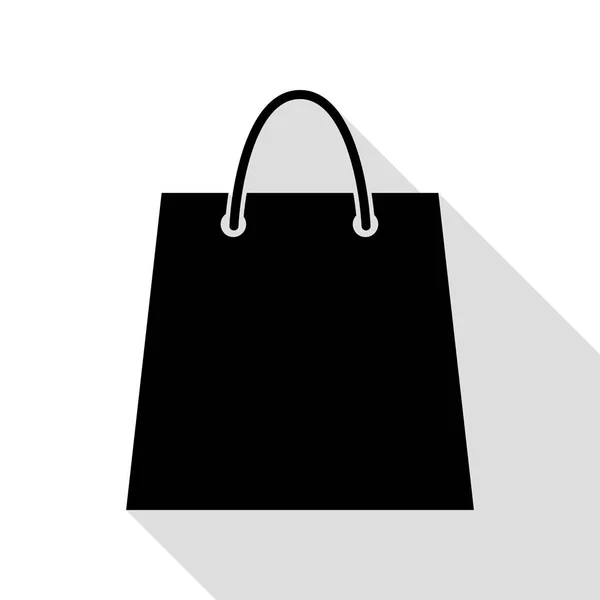 Ilustração saco de compras. Ícone preto com estilo plano caminho de sombra . — Vetor de Stock