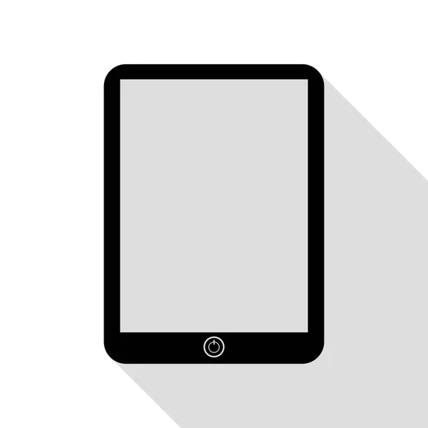 Bilgisayar tablet işareti. Düz stil gölge yolu ile siyah simgesi. — Stok Vektör