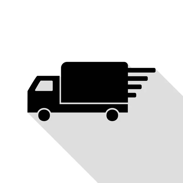 Illustration du signe de livraison. Icône noire avec chemin d'ombre de style plat . — Image vectorielle