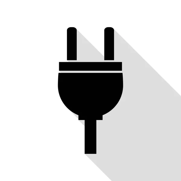 Illustrazione del segno socket. Icona nera con percorso ombra in stile piatto . — Vettoriale Stock