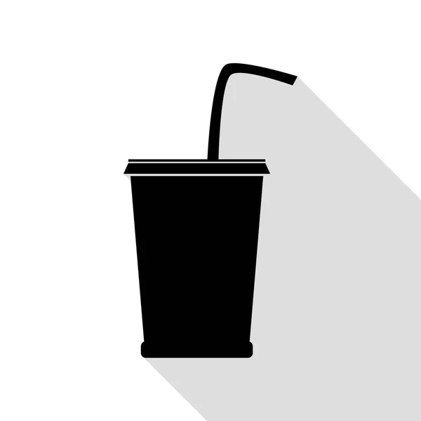 Ilustración de signo de bebida. Icono negro con camino de sombra de estilo plano . — Archivo Imágenes Vectoriales
