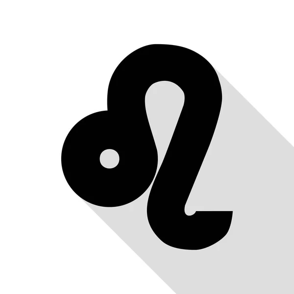 Illustration du signe Leo. Icône noire avec chemin d'ombre de style plat . — Image vectorielle