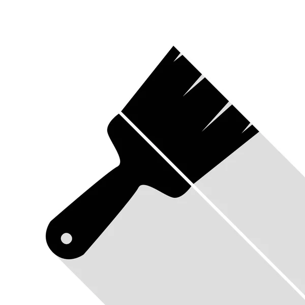 Illustration de signe de brosse. Icône noire avec chemin d'ombre de style plat . — Image vectorielle