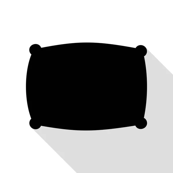 Kussen teken illustratie. Zwarte pictogram met vlakke stijl schaduw pad. — Stockvector