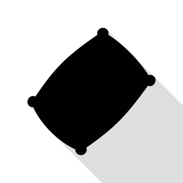 Kissen-Zeichen-Illustration. schwarzes Symbol mit flachem Schattenpfad. — Stockvektor