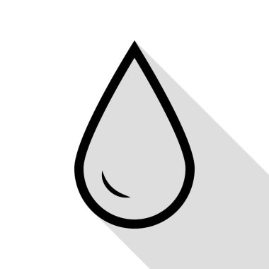Damla su işareti yok. Düz stil gölge yolu ile siyah simgesi.