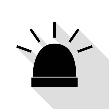 Polis çoklu oturum. Düz stil gölge yolu ile siyah simgesi.