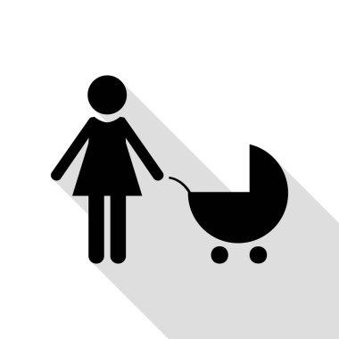 Aile işareti illüstrasyon. Düz stil gölge yolu ile siyah simgesi.