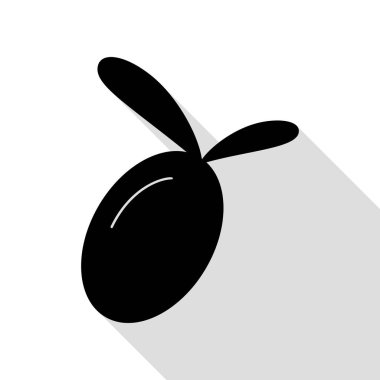 Zeytin işareti illüstrasyon. Düz stil gölge yolu ile siyah simgesi.