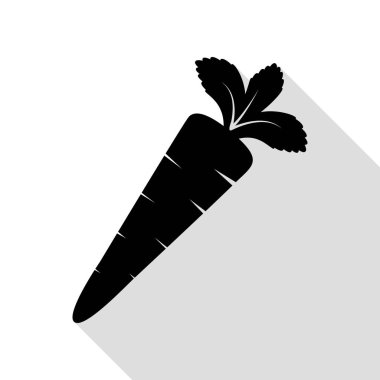 Havuç işareti illüstrasyon. Düz stil gölge yolu ile siyah simgesi.