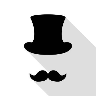 Hipster Aksesuar tasarımı. Düz stil gölge yolu ile siyah simgesi.